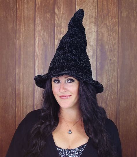 Magenta velvet witch hat